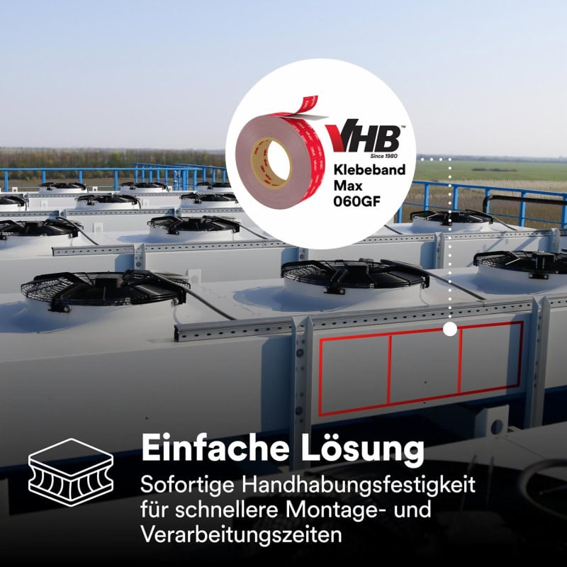 Preview: 3M™ VHB™ MAX-060GF Doppelseitiges Klebeband MAX-060/19/3, 19 mm x 3 m, 0,6 mm, Grau, Folien Abdeckung, Für Seitenpaneele, Halterungen und Verkleidungen in Fahrzeugen, Geräten, Bau- und HVAC-Anwendungen