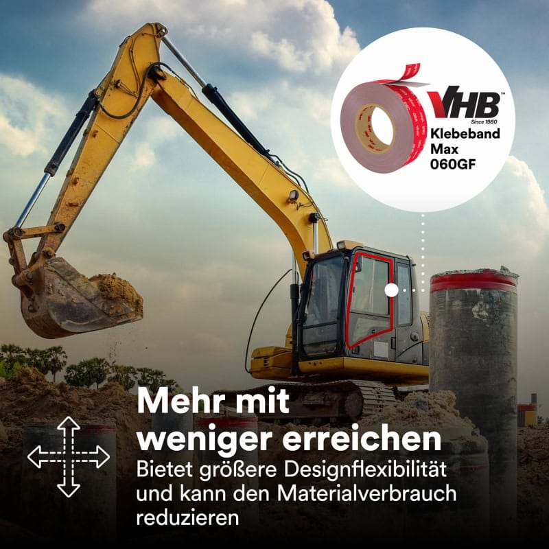 Preview: 3M™ VHB™ MAX-060GF Doppelseitiges Klebeband MAX-060/19/3, 19 mm x 3 m, 0,6 mm, Grau, Folien Abdeckung, Für Seitenpaneele, Halterungen und Verkleidungen in Fahrzeugen, Geräten, Bau- und HVAC-Anwendungen