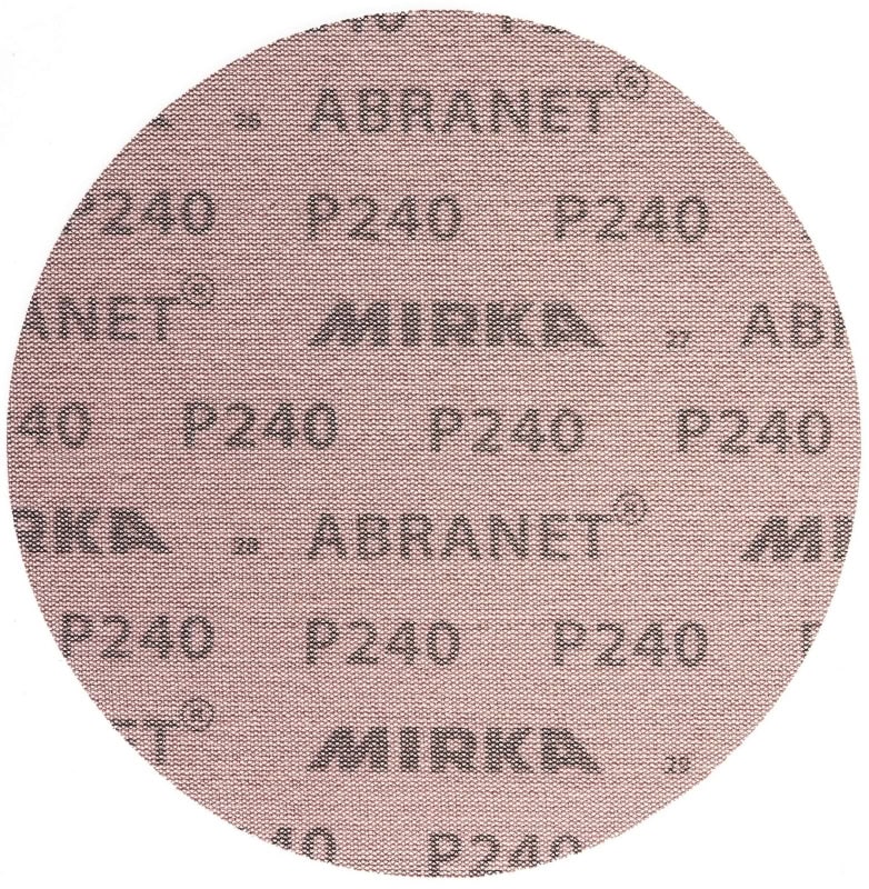 Preview: Mirka® Abranet 5425205012, Ø 200 mm, P120, Gitternetz, Kletthaftend, PA Gitternetz Schleifscheibe mit Aluminiumkorn