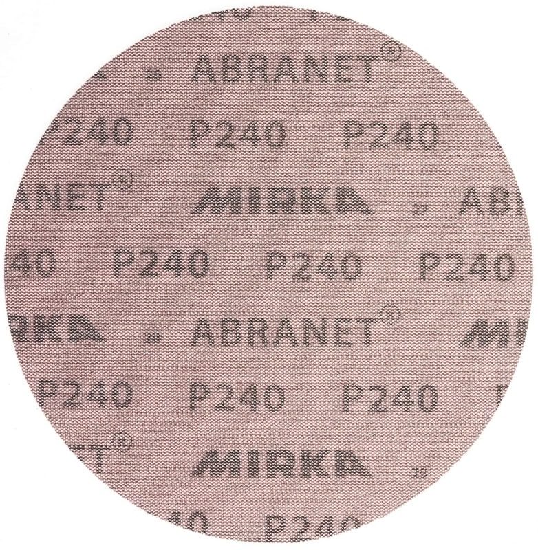 Preview: Mirka® Abranet 5425205018, Ø 200 mm, P180, Gitternetz, Kletthaftend, PA Gitternetz Schleifscheibe mit Aluminiumkorn