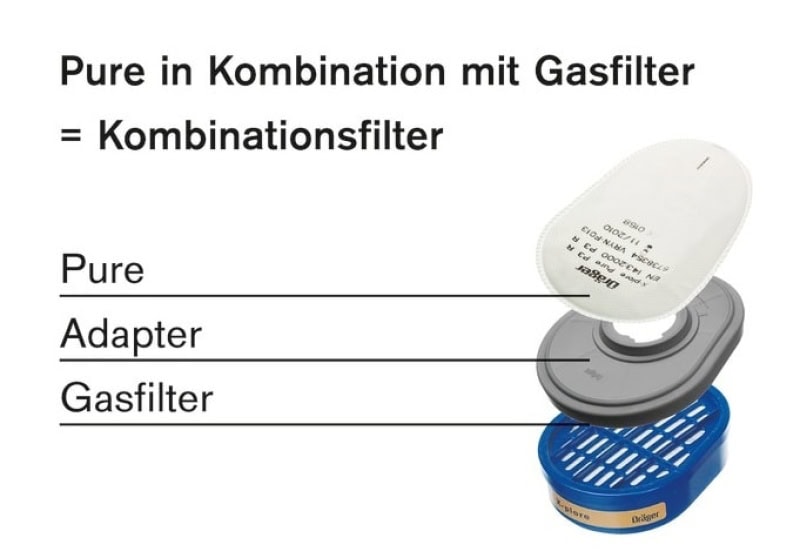 Preview: Dräger® X-plore® Pure Adapter 6738356, Für Dräger® Pure Filter, Passend für alle Dräger® Gase- & Dämpfe Filter mit Dräger® Bajonett-Klick Filteranschluss