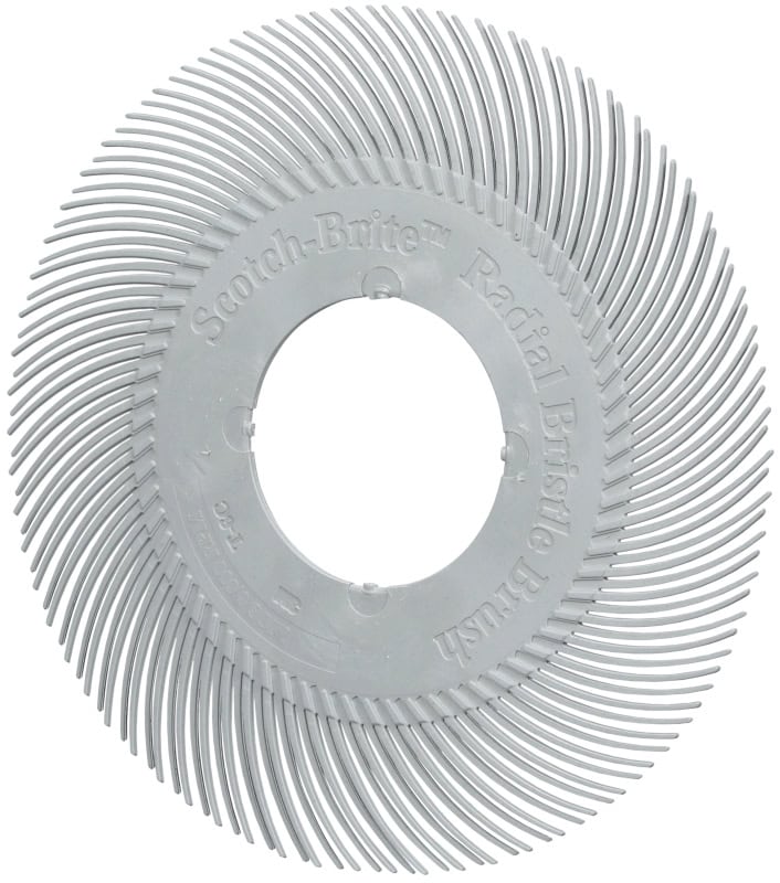 Preview: 3M™ Scotch-Brite™ Präzisions Radialborstenbürste Einzelsegmente PN-RB 7100374924, Ø 194 mm, 120+, Typ C (Gebogene Borsten), Ohne Adapter, Grau, 6.000 U./Min., Für Reinigungs- und Entgratungsarbeiten