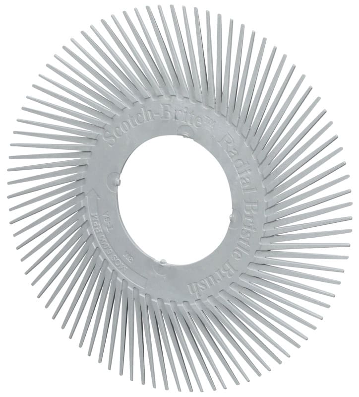 Preview: 3M™ Scotch-Brite™ Präzisions Radialborstenbürste Einzelsegmente PN-RB 7100374834, Ø 150 mm, 120+, Typ A (Schräge Borsten), Ohne Adapter, Grau, 6.000 U./Min., Für Reinigungs- und Entgratungsarbeiten