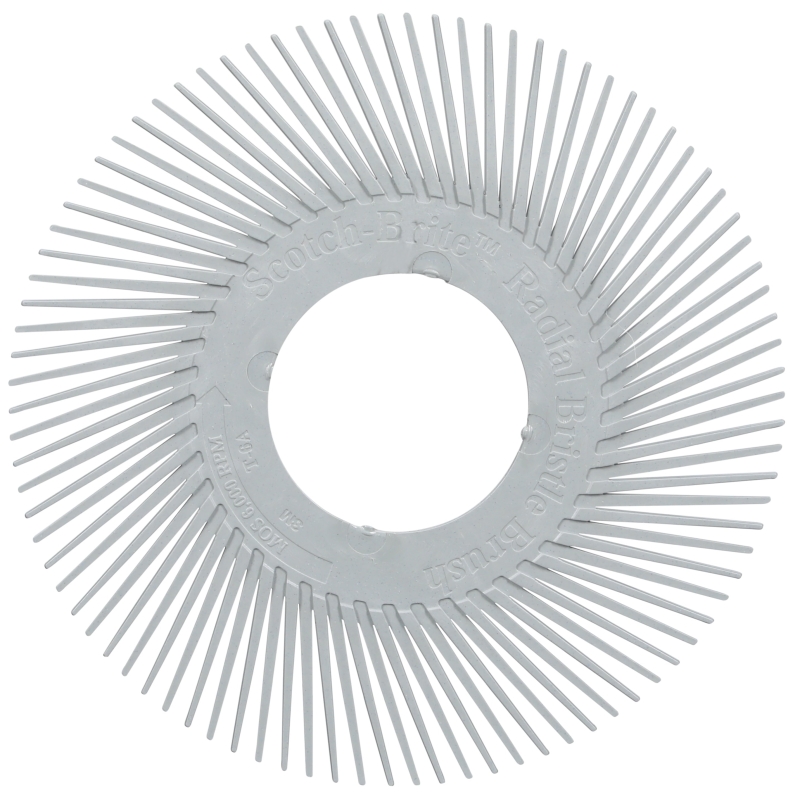 Preview: 3M™ Scotch-Brite™ Präzisions Radialborstenbürste Einzelsegmente PN-RB 7100374834, Ø 150 mm, 120+, Typ A (Schräge Borsten), Ohne Adapter, Grau, 6.000 U./Min., Für Reinigungs- und Entgratungsarbeiten