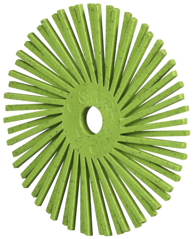 Preview: 3M™ Scotch-Brite™ Präzisions Radialborstenbürste PN-RB 7100374835, Ø 75 mm x ø 10 mm, 50+, Typ A (Schräge Borsten), Grün, 20.000 U./Min., Für Reinigungs- und Entgratungsarbeiten