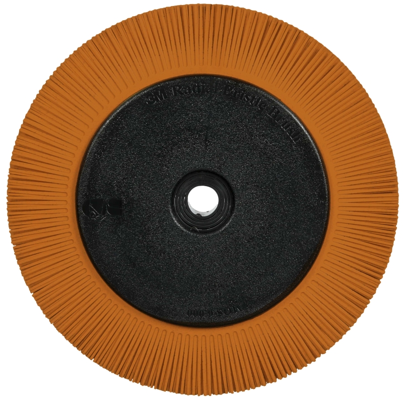 Preview: 3M™ Scotch-Brite™ Präzisions Radialborstenbürste PN-RB 7100374837, Ø 200 mm x ø 32 mm, Breite: 25 mm, 80+, Typ S (Gerade Borsten), Mit Flansch, Orange, 6.000 U./Min., Für Reinigungs- und Entgratungsarbeiten