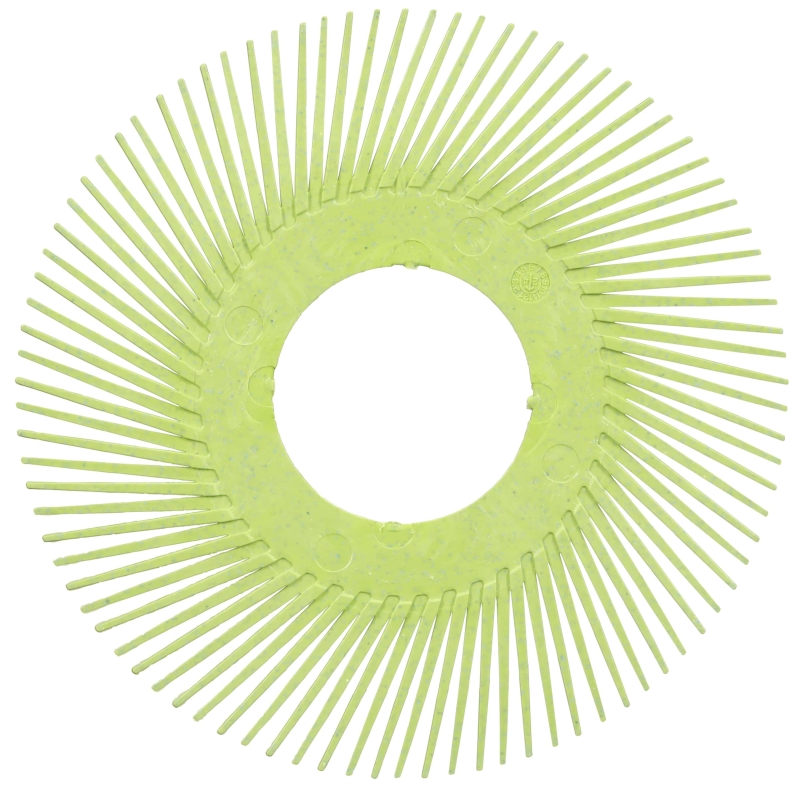 Preview: 3M™ Scotch-Brite™ Präzisions Radialborstenbürste Einzelsegmente PN-RB 7100374838, Ø 150 mm, 50+, Typ A (Schräge Borsten), Ohne Adapter, Grün, 6.000 U./Min., Für Reinigungs- und Entgratungsarbeiten