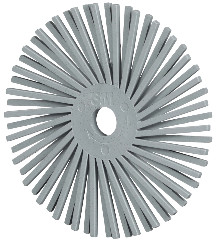 Preview: 3M™ Scotch-Brite™ Präzisions Radialborstenbürste PN-RB 7100374839, Ø 75 mm x ø 10 mm, 120+, Typ A (Schräge Borsten), Grau, 20.000 U./Min., Für Reinigungs- und Entgratungsarbeiten