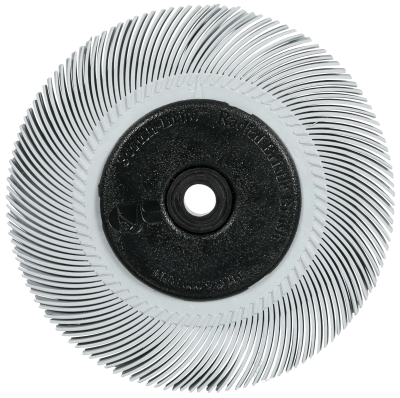 Preview: 3M™ Scotch-Brite™ Präzisions Radialborstenbürste PN-RB 7100374845, Ø 150 mm x ø 12 mm, Breite: 25 mm, 120+, Typ A (Schräge Borsten), Mit Adapter, Grau, 6.000 U./Min., Für Reinigungs- und Entgratungsarbeiten
