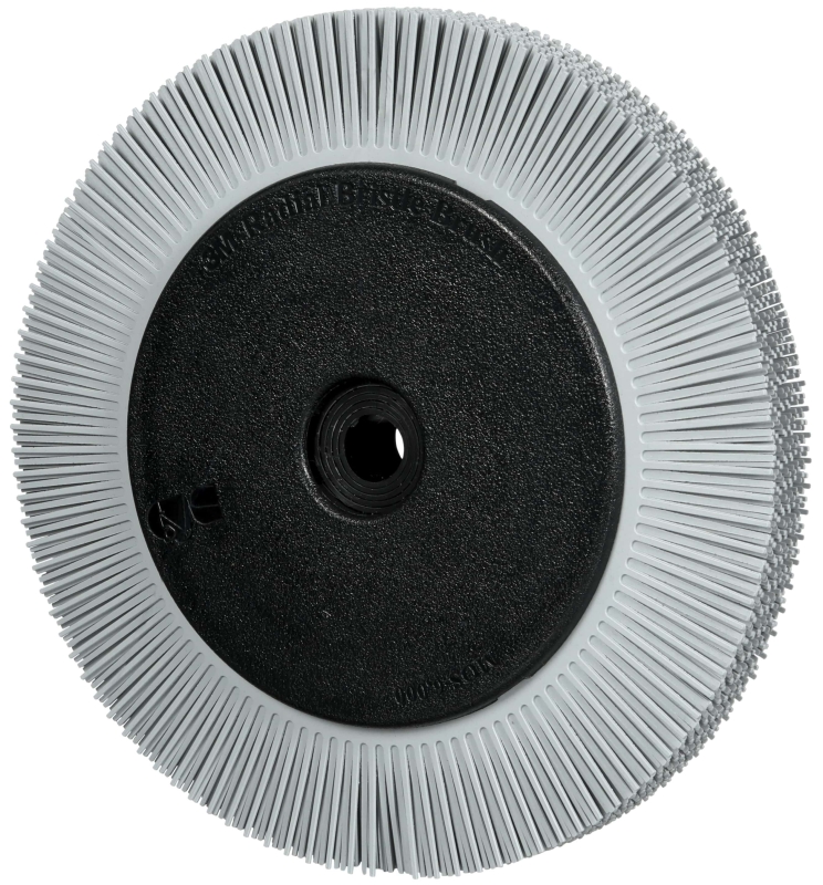 Preview: 3M™ Scotch-Brite™ Präzisions Radialborstenbürste PN-RB 7100374910, Ø 200 mm x ø 32 mm, Breite: 25 mm, 120+, Typ S (Gerade Borsten), Mit Flansch, Grau, 6.000 U./Min., Für Reinigungs- und Entgratungsarbeiten