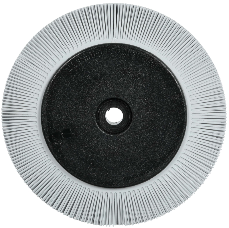 Preview: 3M™ Scotch-Brite™ Präzisions Radialborstenbürste PN-RB 7100374910, Ø 200 mm x ø 32 mm, Breite: 25 mm, 120+, Typ S (Gerade Borsten), Mit Flansch, Grau, 6.000 U./Min., Für Reinigungs- und Entgratungsarbeiten