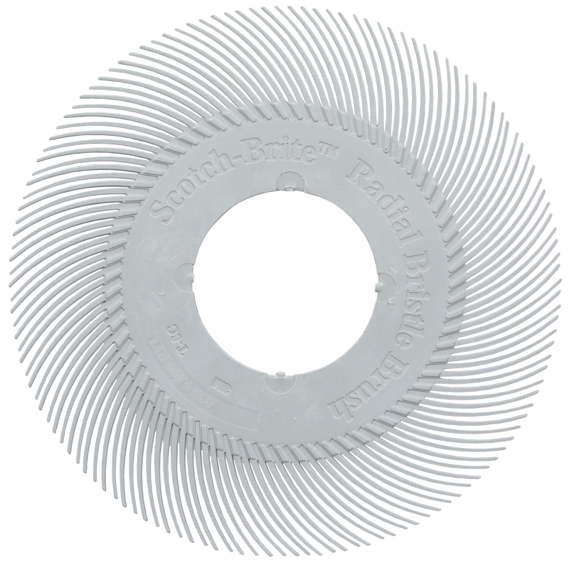 Preview: 3M™ Scotch-Brite™ Präzisions Radialborstenbürste Einzelsegmente PN-RB 7100374833, Ø 150 mm, 120+, Typ C (Gebogene Borsten), Ohne Adapter, Grau, 6.000 U./Min., Für Reinigungs- und Entgratungsarbeiten