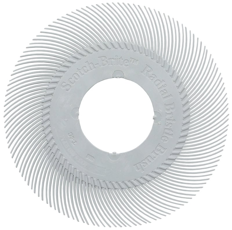 Preview: 3M™ Scotch-Brite™ Präzisions Radialborstenbürste Einzelsegmente PN-RB 7100374924, Ø 194 mm, 120+, Typ C (Gebogene Borsten), Ohne Adapter, Grau, 6.000 U./Min., Für Reinigungs- und Entgratungsarbeiten