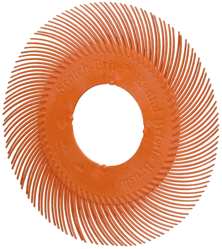 Preview: 3M™ Scotch-Brite™ Präzisions Radialborstenbürste Einzelsegmente PN-RB 7100374926, Ø 194 mm, 80+, Typ C (Gebogene Borsten), Ohne Adapter, Orange, 6.000 U./Min., Für Reinigungs- und Entgratungsarbeiten