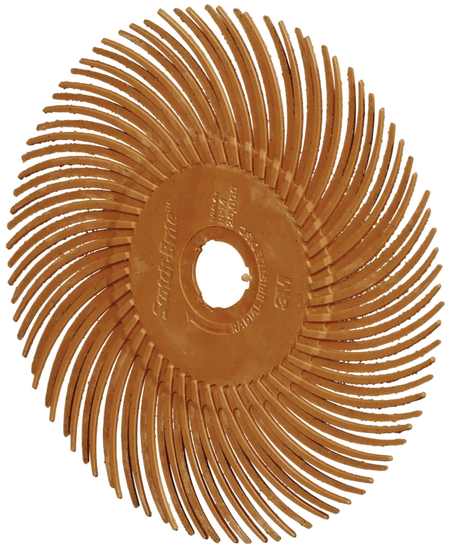 Preview: 3M™ Scotch-Brite™ Präzisions Radialborstenbürste PN-RB 7100375403, Ø 75 mm x ø 10 mm, 80+, Typ C (Gebogene Borsten), Orange, 20.000 U./Min., Für Reinigungs- und Entgratungsarbeiten