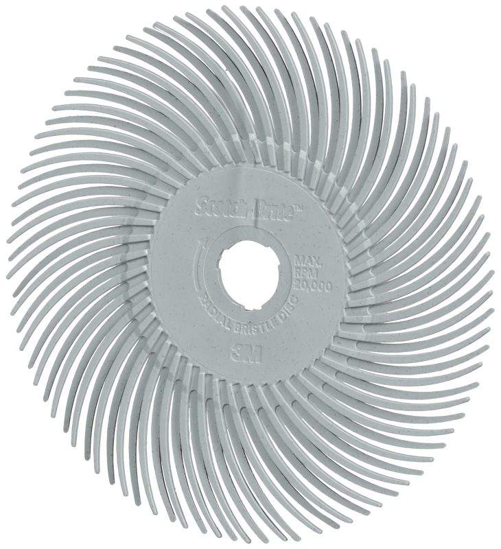 Preview: 3M™ Scotch-Brite™ Präzisions Radialborstenbürste PN-RB 7100375404, Ø 75 mm x ø 10 mm, 120+, Typ C (Gebogene Borsten), Grau, 20.000 U./Min., Für Reinigungs- und Entgratungsarbeiten