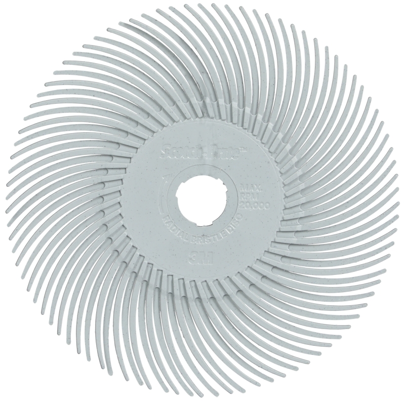 Preview: 3M™ Scotch-Brite™ Präzisions Radialborstenbürste PN-RB 7100375404, Ø 75 mm x ø 10 mm, 120+, Typ C (Gebogene Borsten), Grau, 20.000 U./Min., Für Reinigungs- und Entgratungsarbeiten