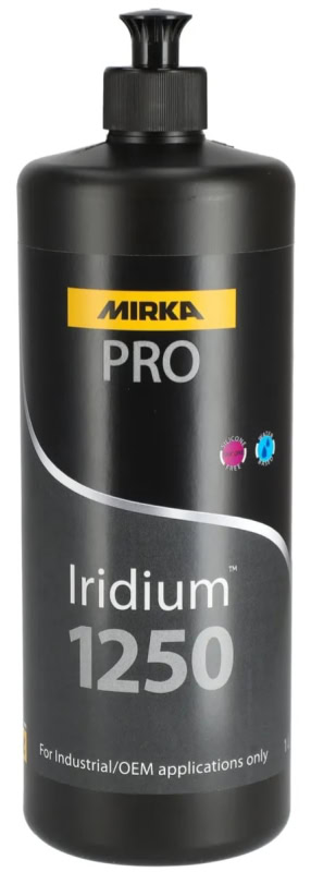 Preview: Mirka® PRO Iridium Politur™ 1250 7991250111, 1 Liter, Professionelle Politur zum Entfernen von Kratzern die durch Iridium SR entstanden sind