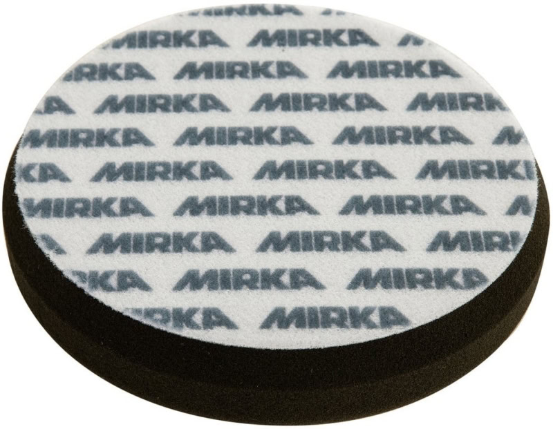 Preview: Mirka® Schaumstoffpad PRO 7993100111, Ø 150 mm, Weich, Flach, Kletthaftend, Schwarz, Polierpad, Für Finish- und Polierarbeiten