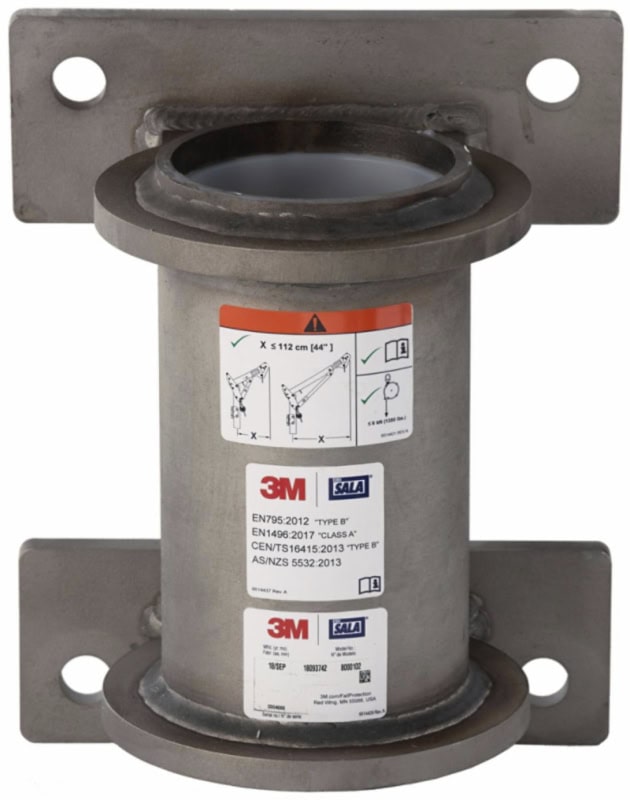 Preview: 3M™ DBI-SALA® Wandhülse HC 8000102, Edelstahl Ausführung, 340 Kg Lastaufnahme, 15,70 Kg, Für die Aufnahme von Davitarmen