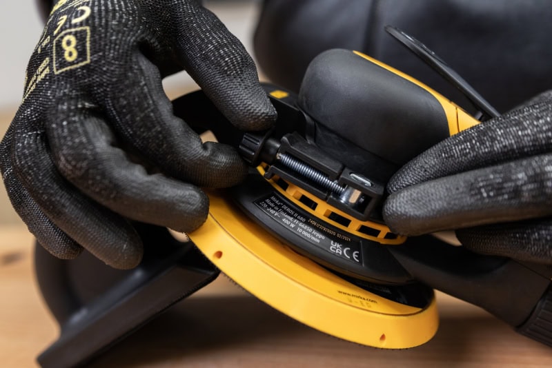 Preview: Mirka® Winkelanschlag für DEROS II 8290150211, Für DEROS II mit 125 mm & 150 mm