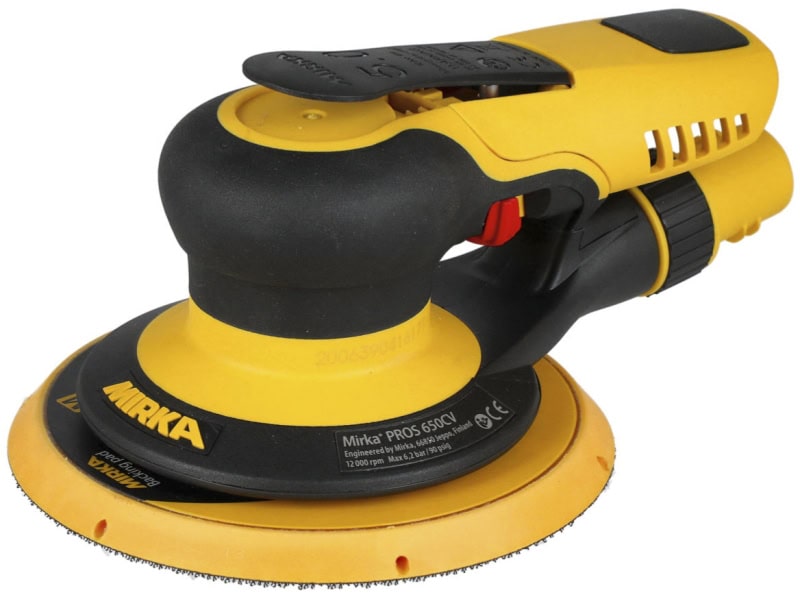 Preview: Mirka® PROS 650DB Druckluft Exzenterschleifer mit Staubbeutel 8993000111, Ø 150 mm, 5 mm Schleifhub, 5/16"-Gewinde, Eigenabsaugung, 0,36 PS / 270 Watt, Externer Absauganschluss