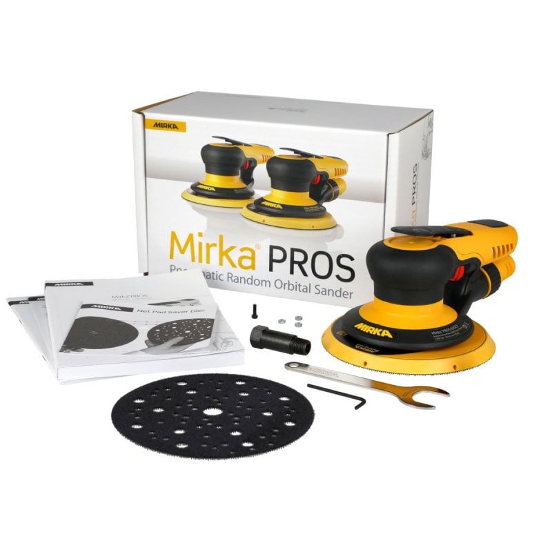 Preview: Mirka® PROS 650CV Druckluft Exzenterschleifer 8993000111, Ø 150 mm, 5 mm Schleifhub, 5/16"-Gewinde, Zentralabsaugung, 0,36 PS / 270 Watt, Externer Absauganschluss