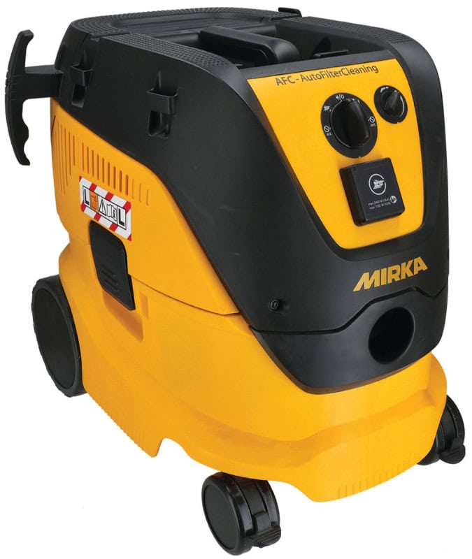 Preview: Mirka® Industrie Staubsauger 1230 L AFC 8999200111, 30 Liter, Nass & Trocken, 1,63 PS / 1200 Watt, 4.500 L/.Min., Staubklasse L, Anti Statisch (ESD), Automatische Filterreinigung, Auto Start, Für staubfreies Schleifen & Arbeiten am Arbeitsplatz