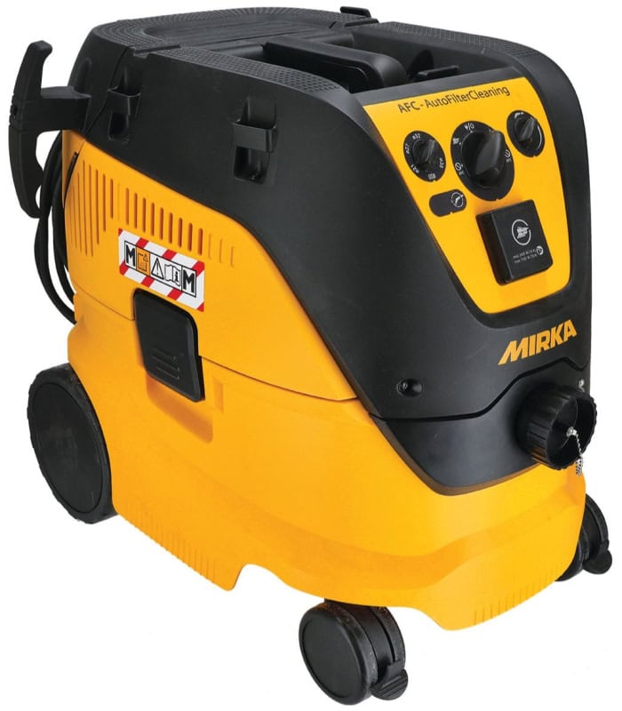 Preview: Mirka® Industrie Staubsauger 1230 M AFC 8999220111, 30 Liter, Nass & Trocken, 1,63 PS / 1200 Watt, 4.500 L/.Min., Staubklasse M, Anti Statisch (ESD), Automatische Filterreinigung, Auto Start, Für staubfreies Schleifen & Arbeiten am Arbeitsplatz