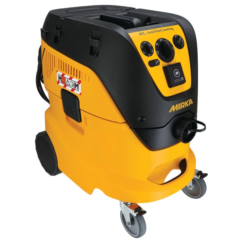 Preview: Mirka® Industrie Staubsauger 1242 M AFC 8999227111, 42 Liter, Nass & Trocken, 1,63 PS / 1200 Watt, 4.500 L/.Min., Staubklasse M, Anti Statisch (ESD), Automatische Filterreinigung, Auto Start, Für staubfreies Schleifen & Arbeiten am Arbeitsplatz