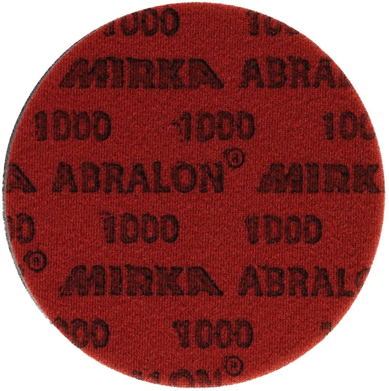 Preview: Mirka® Abralon 8A24102037N, Ø 150 mm, P360, S, Ungelocht, Kletthaftend, Schleifscheibe mit Siliziumkarbidkorn, Für Finish- und Polierarbeiten an Werkstücken