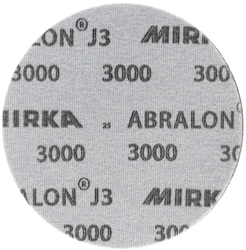 Preview: Mirka® Abralon J3 8M030149, Ø 150 mm, P600, S, Ungelocht, Kletthaftend, Schleifscheibe mit Siliziumkarbidkorn, Für Finish- und Polierarbeiten an Werkstücken