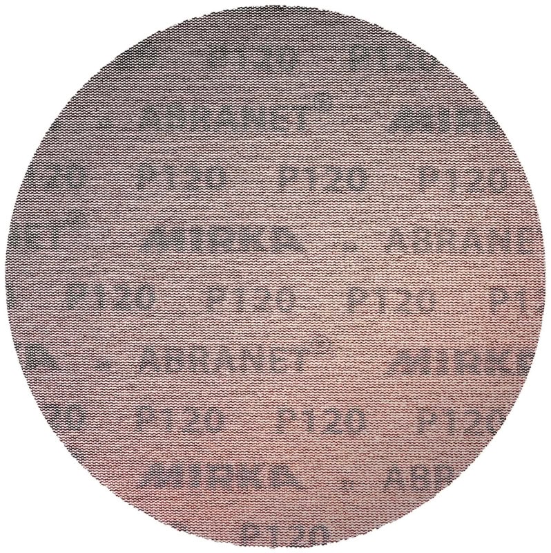 Preview: Mirka® Abranet AE223F1080, Ø 225 mm, P80, Gitternetz, Kletthaftend, PA Gitternetz Schleifscheibe mit Aluminiumkorn