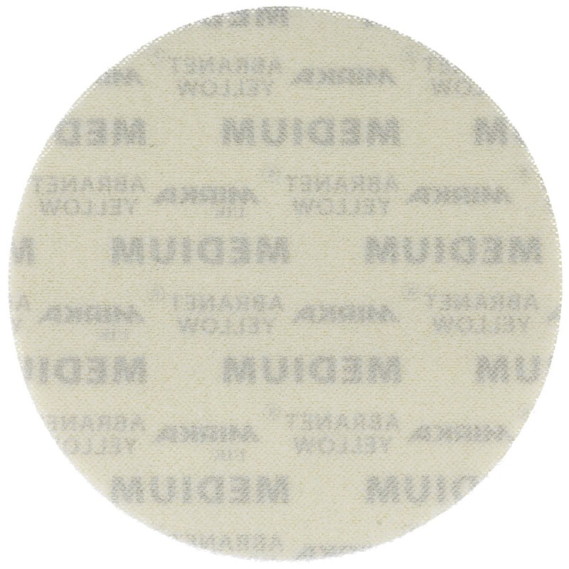 Preview: Mirka® Abranet Yellow AY22302025, Ø 225 mm, Fein, P220, Gitternetz, Kletthaftend, PA Gitternetz Schleifscheibe mit Aluminiumkorn
