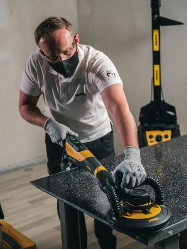 Preview: Mirka® Abralon J3 8M030195, Ø 150 mm, P3000, S, Ungelocht, Kletthaftend, Schleifscheibe mit Siliziumkarbidkorn, Für Finish- und Polierarbeiten an Werkstücken