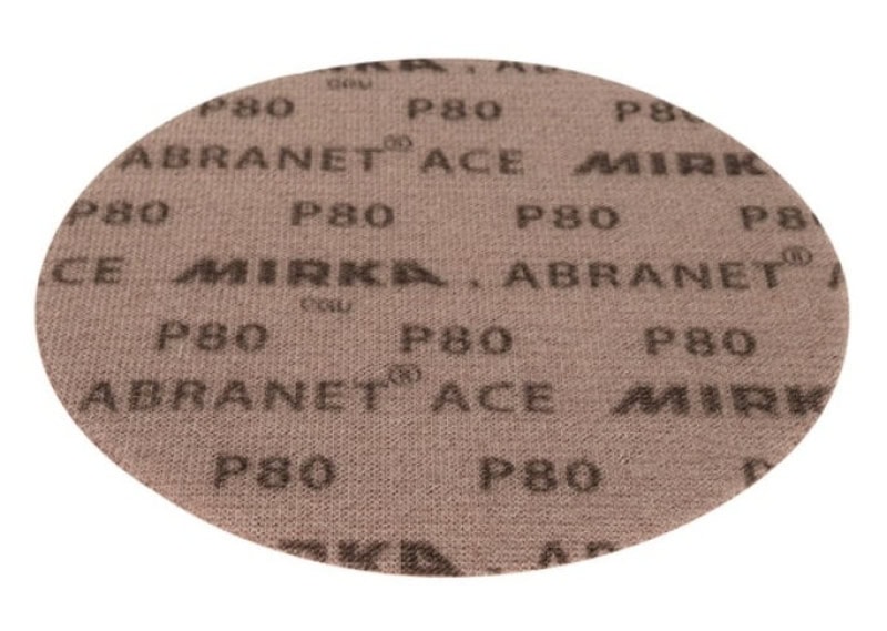 Preview: Mirka® Abranet Ace AC22302580, Ø 225 mm, P80, Gitternetz, Kletthaftend, PA Gitternetz Schleifscheibe mit Keramikkorn