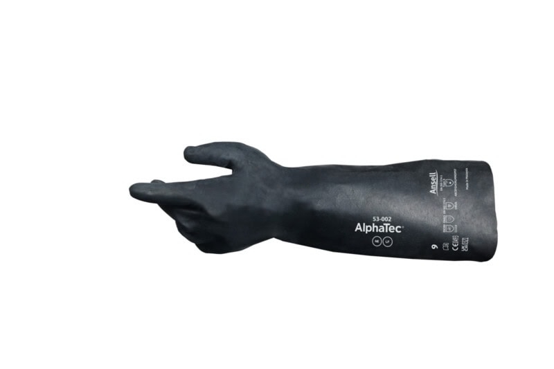 Preview: Ansell AlphaTec™ 53-002 Chemikalienschutzhandschuh 53002070, Für anspruchsvollen Chemikalienschutz in Industrie und Wartung, Größe 7, Schwarz, 350 mm lang, Mit MICROCHEM™ Chemical Barrier Technology