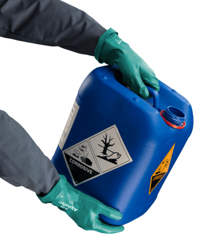 Preview: Ansell AlphaTec™ 58-330 Chemikialienschutzhandschuh 58330090, Für Chemikalienhandling und Wartungsarbeiten, Größe 9, Grün, 320 mm lang, Mit der AQUADRI™ Moisture Management Technologie