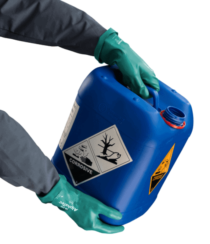 Preview: Ansell AlphaTec™ 58-330 Chemikialienschutzhandschuh 58330100, Für Chemikalienhandling und Wartungsarbeiten, Größe 10, Grün, 320 mm lang, Mit der AQUADRI™ Moisture Management Technologie