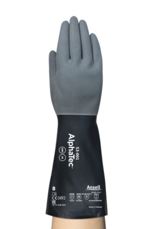 Preview: Ansell AlphaTec™ 53-001 Chemikalienschutzhandschuh 53001070, Für anspruchsvolle Chemikalienschutz-Anwendungen Größe 7, Schwarz, 350 mm lang, Mit MICROCHEM™ & Ansell GRIP™ Technologie