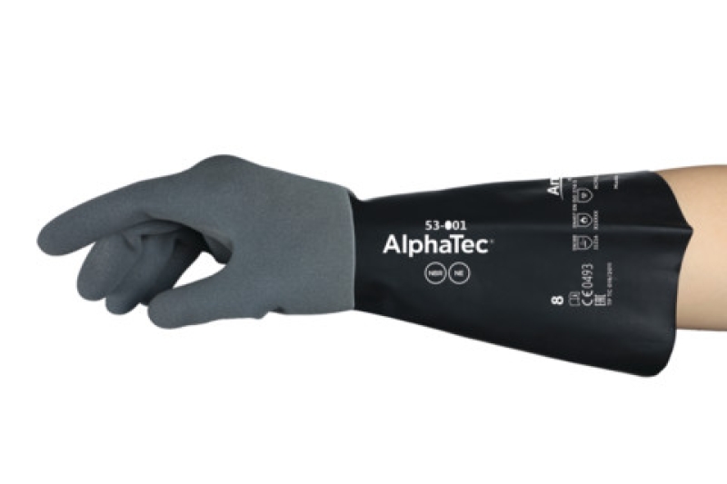 Preview: Ansell AlphaTec™ 53-001 Chemikalienschutzhandschuh 53001090, Für anspruchsvolle Chemikalienschutz-Anwendungen Größe 9, Schwarz, 350 mm lang, Mit MICROCHEM™ & Ansell GRIP™ Technologie