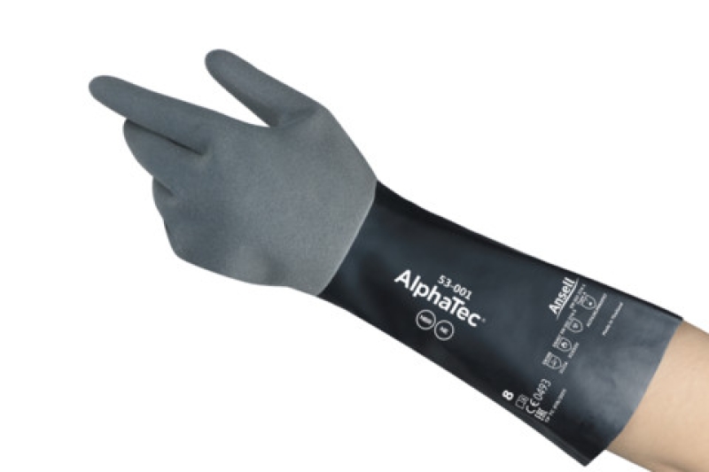 Preview: Ansell AlphaTec™ 53-001 Chemikalienschutzhandschuh 53001090, Für anspruchsvolle Chemikalienschutz-Anwendungen Größe 9, Schwarz, 350 mm lang, Mit MICROCHEM™ & Ansell GRIP™ Technologie