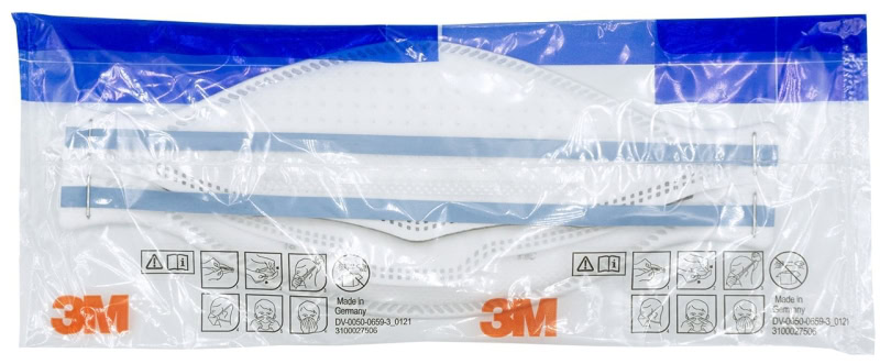 Preview: 3M™ Aura™ Atemschutzmaske 9320D+ FFP2 NR D, Industrievariante, Hygienisch einzelverpackt, Lose Industrieware ohne Kartonage, Pandemiemaske