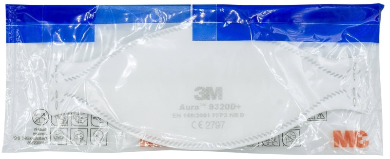 Preview: 3M™ Aura™ Atemschutzmaske 9320PRO5 FFP2 NR D, Einzelhandelsvariante, Hygienisch einzelverpackt, 5 Stück pro Packung, Pandemiemaske