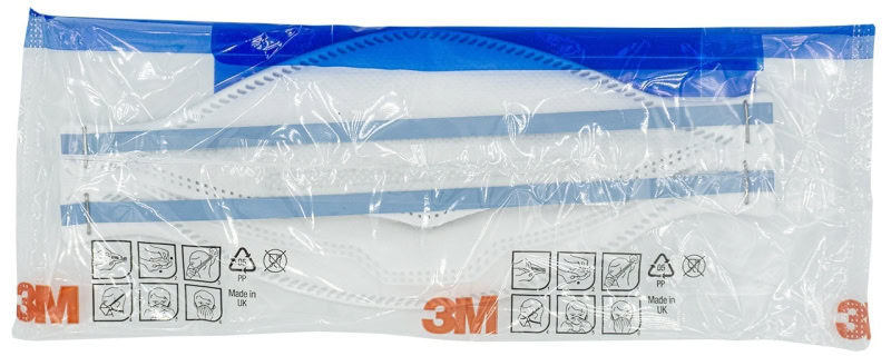 Preview: 3M™ Aura™ Atemschutzmaske 9320+SPBULK FFP2 NR D, Industrievariante, Hygienisch einzelverpackt, Lose Industrieware ohne Kartonage, Pandemiemaske