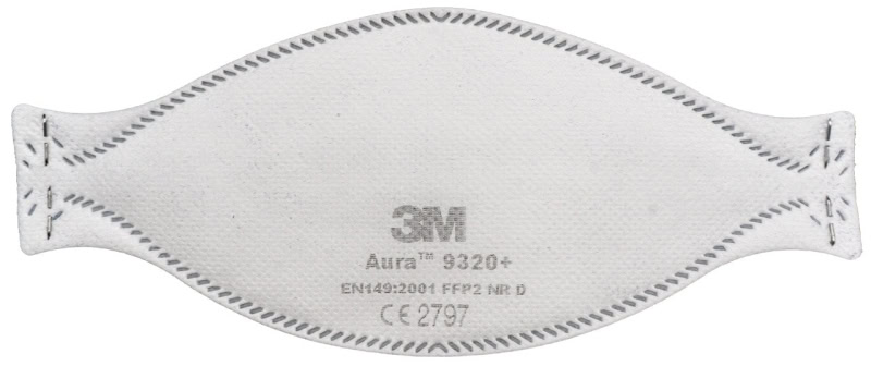 Preview: 3M™ Aura™ Atemschutzmaske 9320+LGRPA FFP2 NR D, Industrievariante, Hygienisch einzelverpackt, Lose Industrieware ohne Kartonage, Pandemiemaske