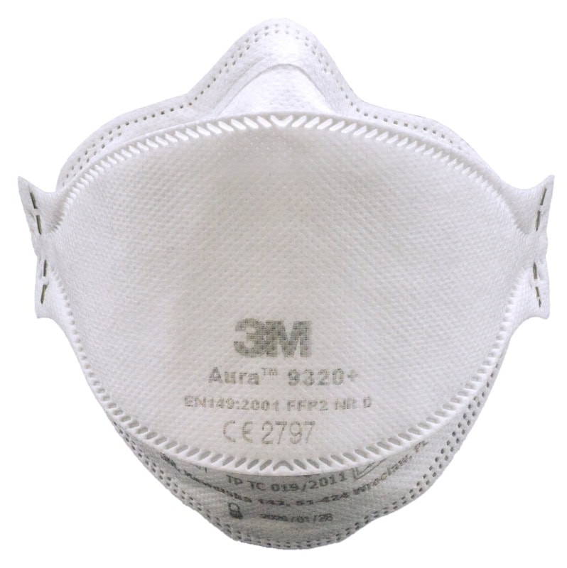 Preview: 3M™ Aura™ Atemschutzmaske 9320+SPBULK FFP2 NR D, Industrievariante, Hygienisch einzelverpackt, Lose Industrieware ohne Kartonage, Pandemiemaske