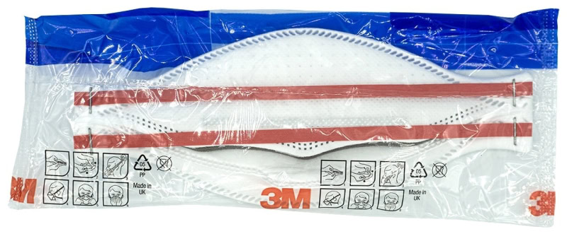 Preview: 3M™ Aura™ Atemschutzmaske 9330D+ FFP3 NR D, Industrievariante, Hygienisch einzelverpackt, Lose Industrieware ohne Kartonage, Pandemiemaske