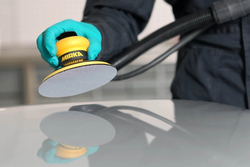Preview: Mirka® Autonet Schleifscheibe AE23205081, Ø 125 mm, P800, Gitternetz, Kletthaftend, PA Gitternetz, Aluminiumkorn, Für Entlacken und Lackschliff