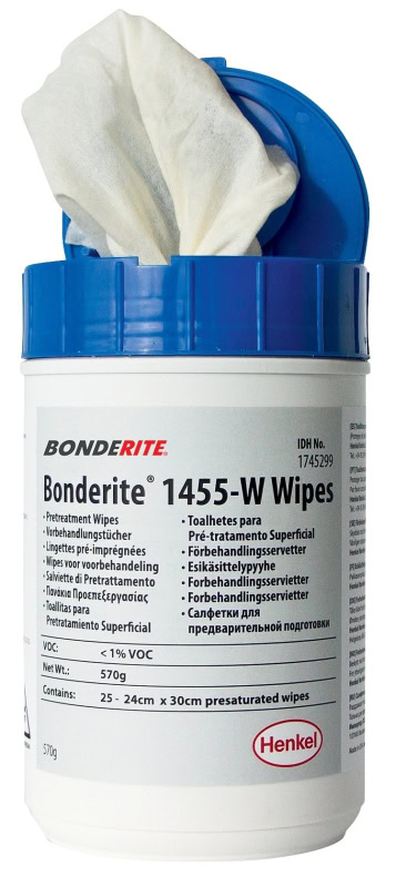 Preview: Henkel™ Bonderite® M-NT 1455-W Oberflächenreinigungstücher, 50 Tücher, Zur Metallbehandlung